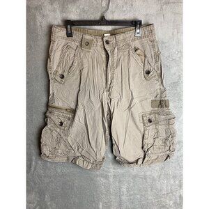 Guess Jeans Mens 32 Beige Cargo Shorts